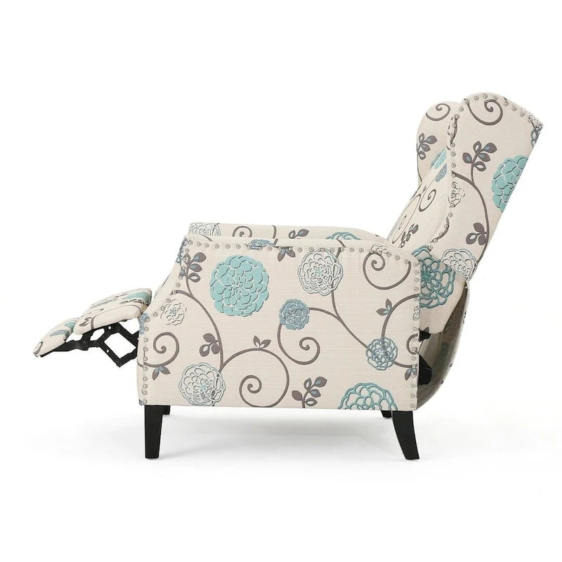Fauteuils inclinables en tissu traditionnel avec bordure cloutée par Christopher Knight Home