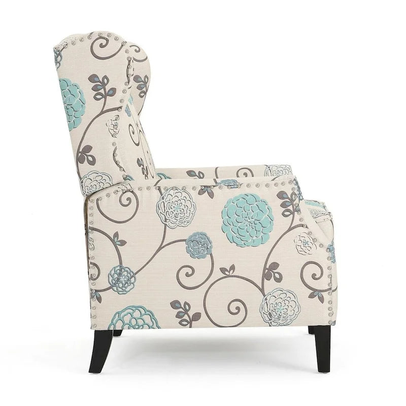Fauteuils inclinables en tissu traditionnel avec bordure cloutée par Christopher Knight Home