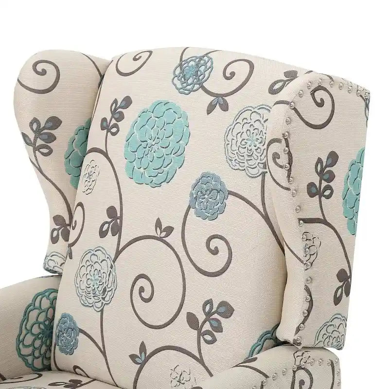 Fauteuils inclinables en tissu traditionnel avec bordure cloutée par Christopher Knight Home