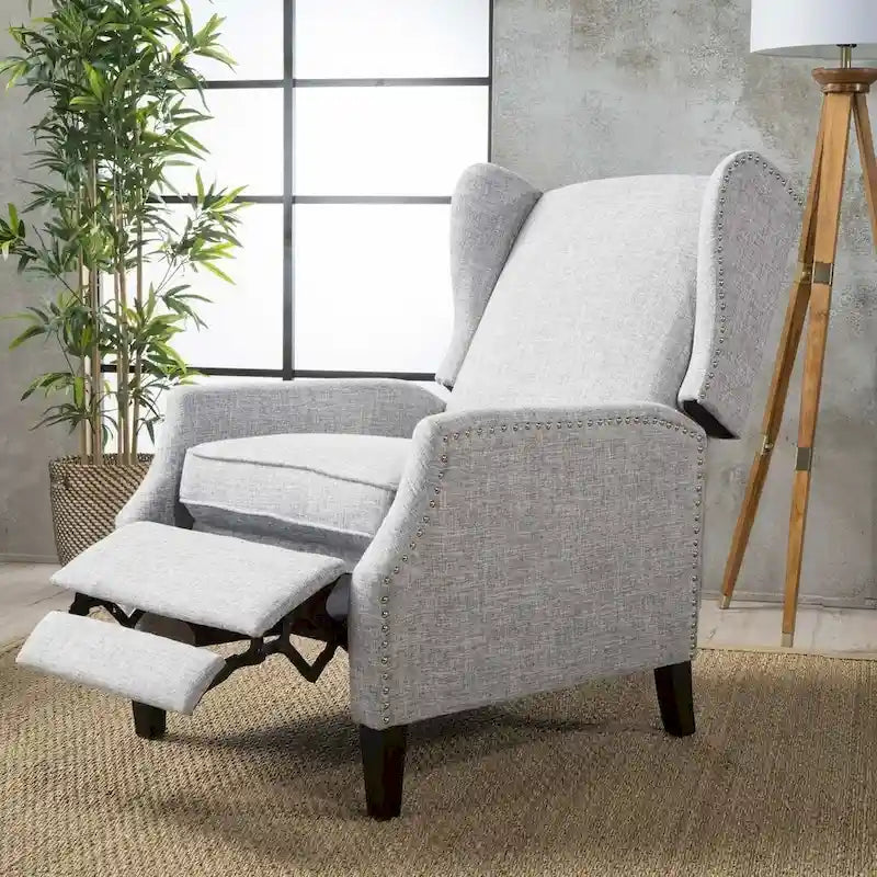 Fauteuils inclinables en tissu traditionnel avec bordure cloutée par Christopher Knight Home
