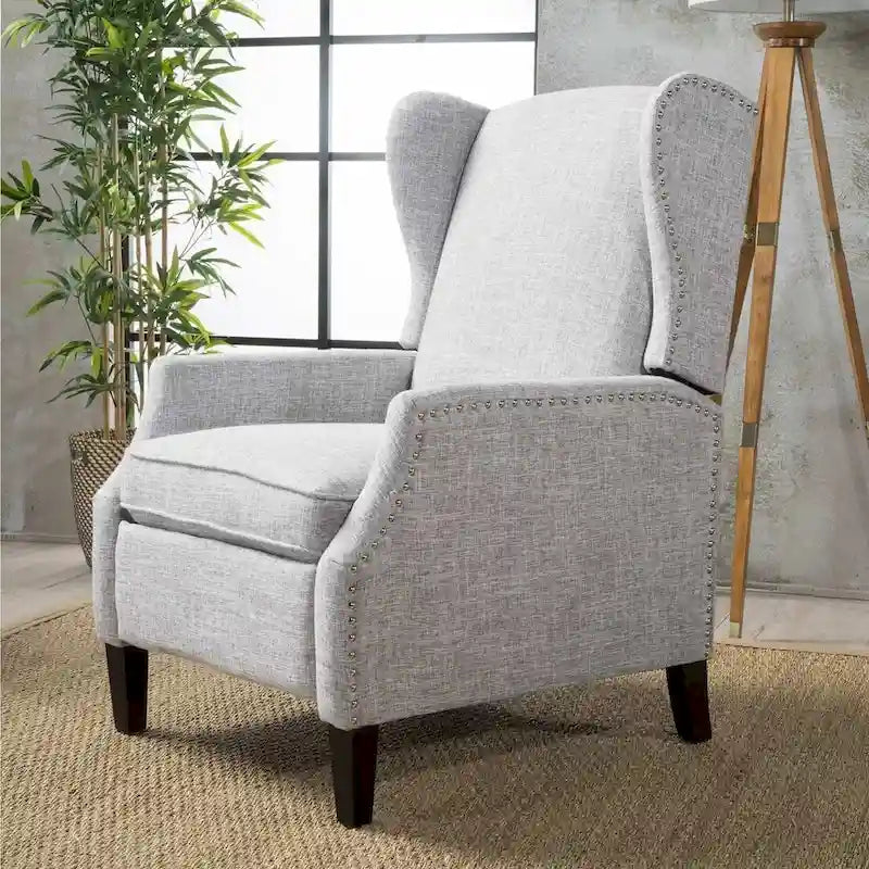 Fauteuils inclinables en tissu traditionnel avec bordure cloutée par Christopher Knight Home