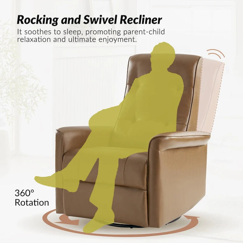 Fauteuil inclinable électrique pivotant en similicuir moderne Valentin avec ports USB par HULALA HOME