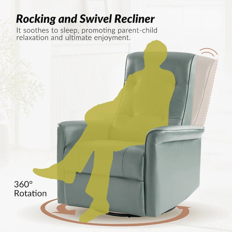 Fauteuil inclinable électrique pivotant en similicuir moderne Valentin avec ports USB par HULALA HOME