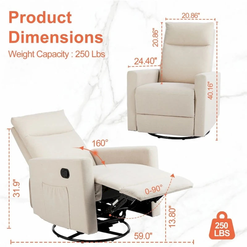 Fauteuil inclinable manuel en tissu Winback - Canapé simple