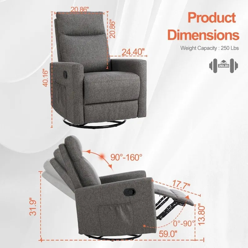 Fauteuil inclinable manuel en tissu Winback - Canapé simple