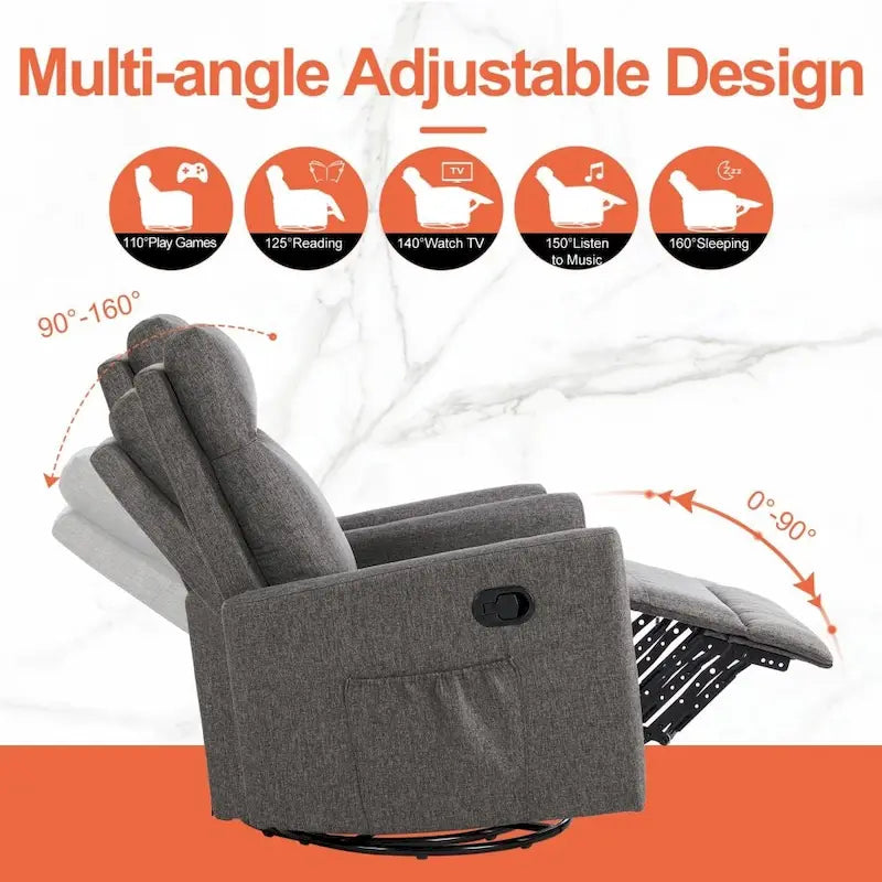 Fauteuil inclinable manuel en tissu Winback - Canapé simple
