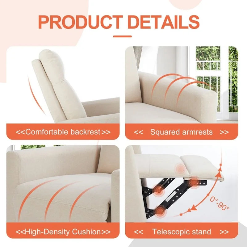 Fauteuil inclinable manuel en tissu Winback - Canapé simple