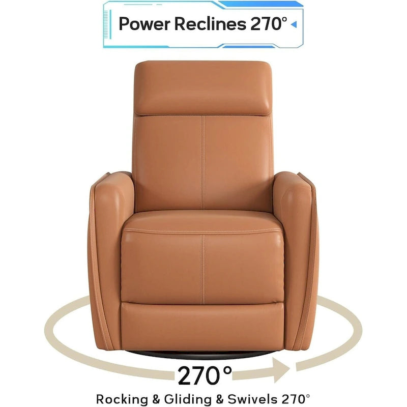 Fauteuil inclinable, pivotant et berçant large de 32,3 po avec ports USB