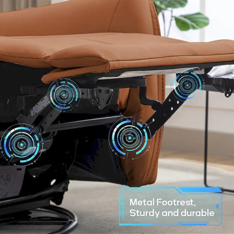 Fauteuil inclinable, pivotant et berçant large de 32,3 po avec ports USB