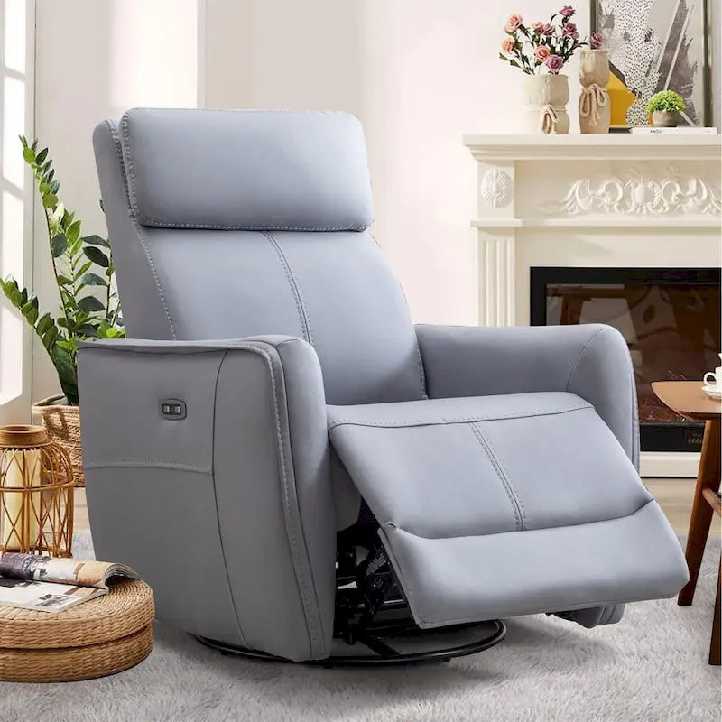 Fauteuil inclinable, pivotant et berçant large de 32,3 po avec ports USB
