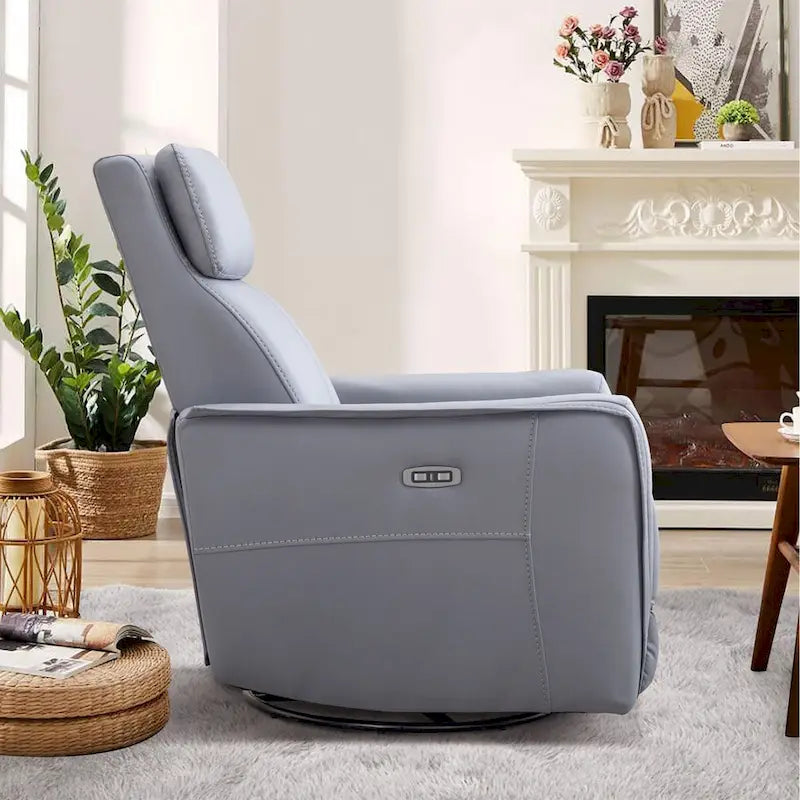 Fauteuil inclinable, pivotant et berçant large de 32,3 po avec ports USB