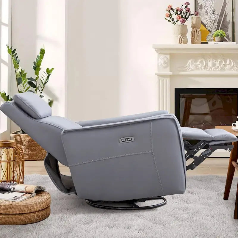 Fauteuil inclinable, pivotant et berçant large de 32,3 po avec ports USB