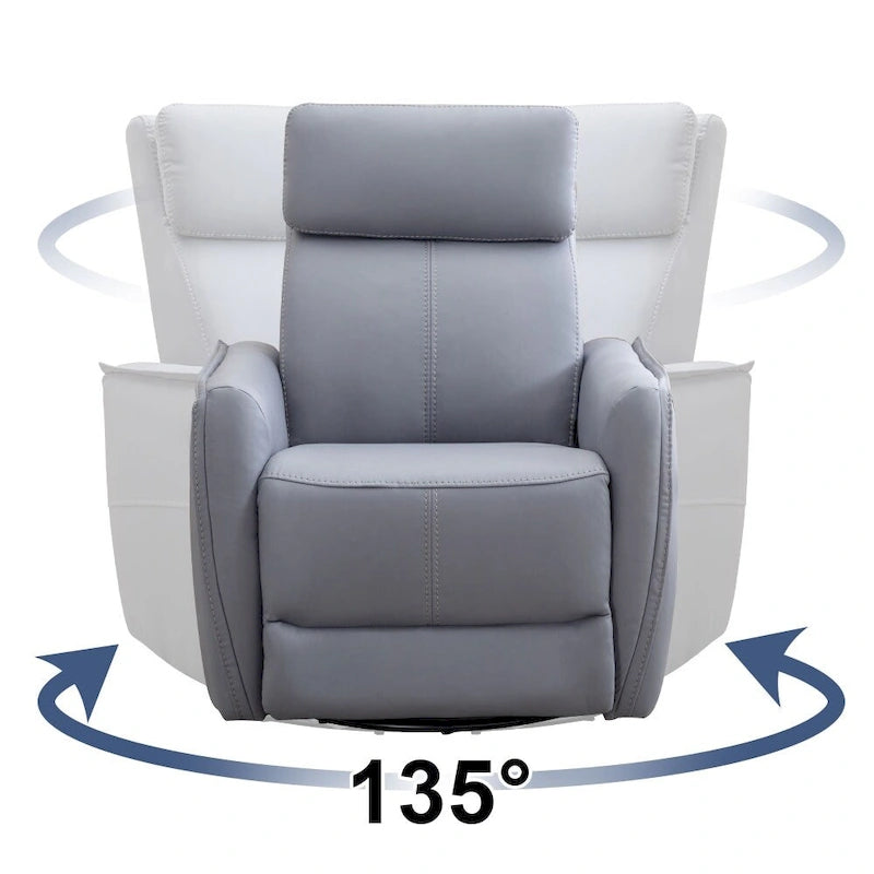 Fauteuil inclinable, pivotant et berçant large de 32,3 po avec ports USB