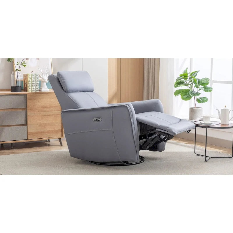 Fauteuil inclinable, pivotant et berçant large de 32,3 po avec ports USB