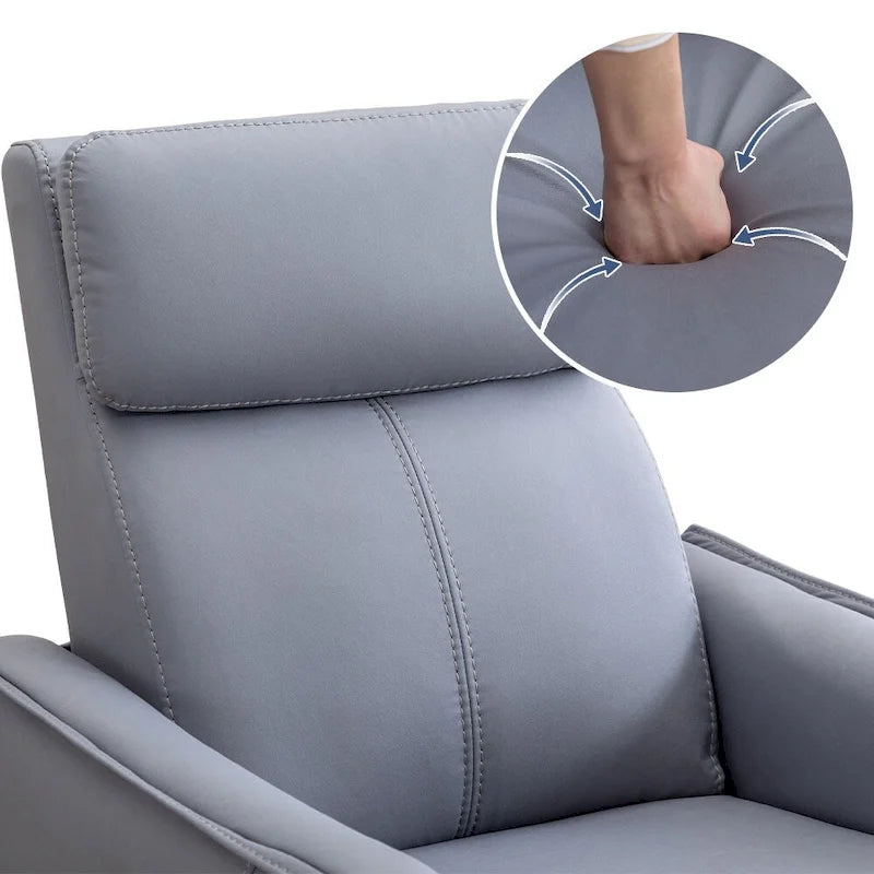 Fauteuil inclinable, pivotant et berçant large de 32,3 po avec ports USB