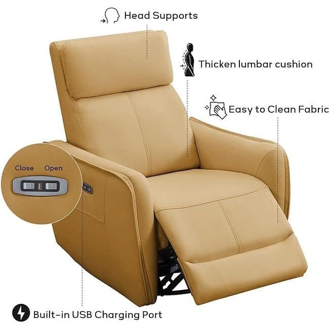 Fauteuil inclinable, pivotant et berçant large de 32,3 po avec ports USB