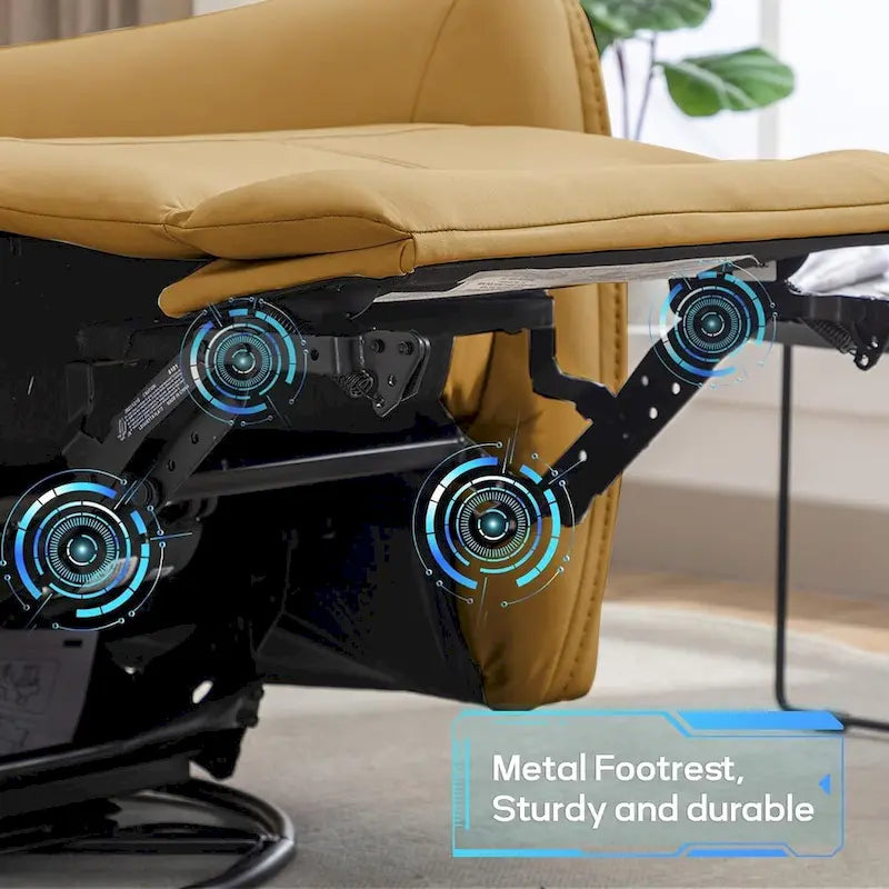 Fauteuil inclinable, pivotant et berçant large de 32,3 po avec ports USB