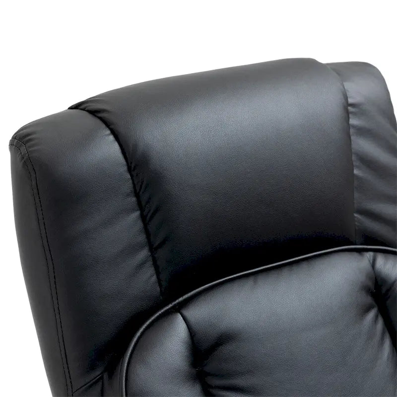 Fauteuil inclinable pivotant en cuir avec repose-pieds et accoudoirs ottoman