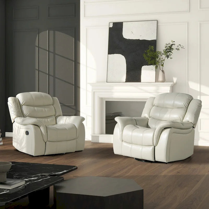 Fauteuil inclinable pivotant et coulissant manuel Rover 41,5 en similicuir