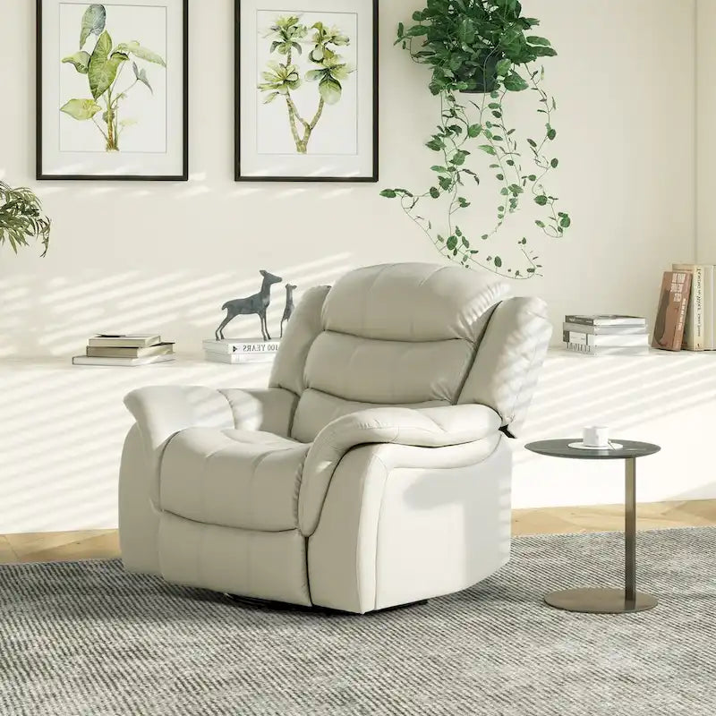 Fauteuil inclinable pivotant et coulissant manuel Rover 41,5 en similicuir