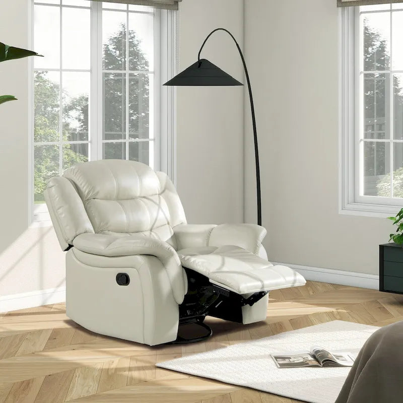 Fauteuil inclinable pivotant et coulissant manuel Rover 41,5 en similicuir
