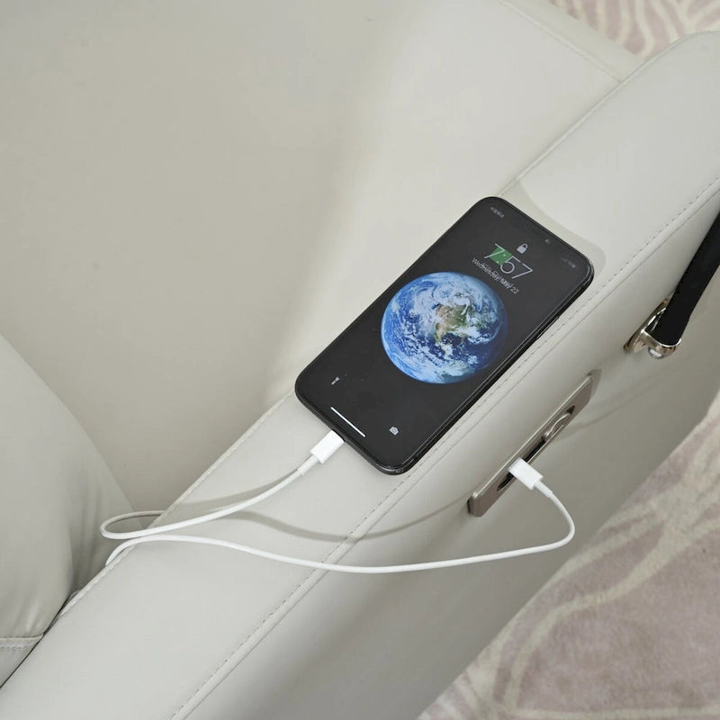 Fauteuil inclinable, pivotant et berçant 270Power, canapé inclinable électrique avec ports USB, fauteuil pivotant et berçant motorisé