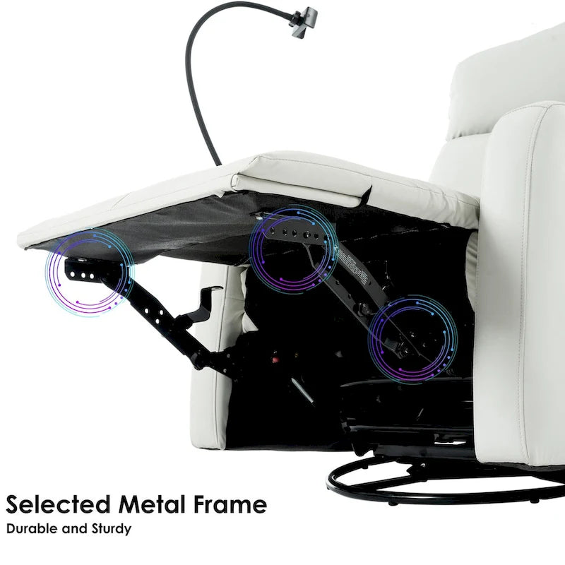 Fauteuil inclinable, pivotant et berçant 270Power, canapé inclinable électrique avec ports USB, fauteuil pivotant et berçant motorisé