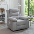 Fauteuil inclinable électrique en velours gris clair, design ergonomique, chauffant, massant, structure en acier