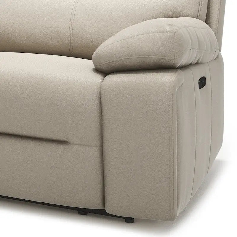 Causeuse inclinable électrique en cuir 2 places Malibu 79 avec console et porte-gobelets
