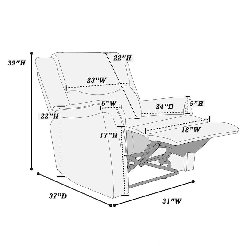 Fauteuil inclinable individuel Poundex
