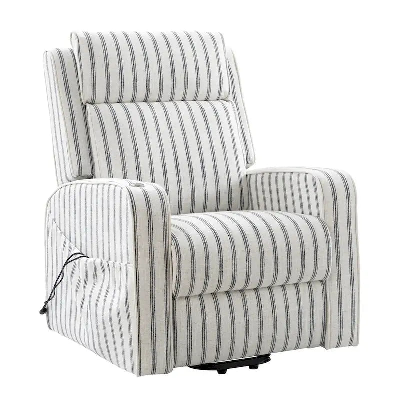 Fauteuil inclinable motorisé Darrell Modern Lift Assist avec massage, chauffage, port de charge et plateau en bois massif par HULALA HOME