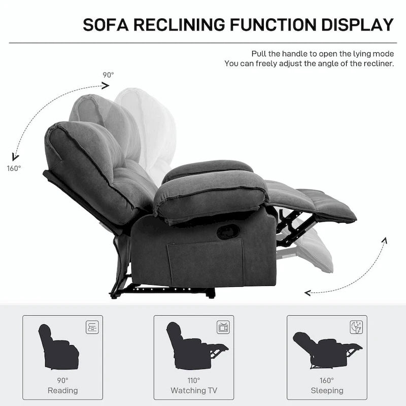 Fauteuil inclinable manuel surdimensionné pour salon