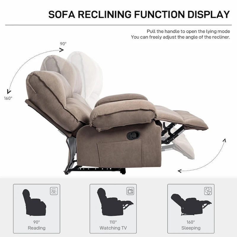 Fauteuil inclinable manuel surdimensionné pour salon