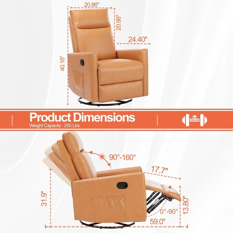Fauteuil inclinable manuel Winback Monoplace, 8 modes de massage différents, Marron