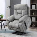Fauteuil inclinable massant à deux moteurs surdimensionné avec chaleur, canapé élévateur pour personnes âgées, porte-gobelet, 180 degrés