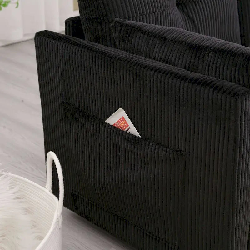Le canapé de rangement en L se transforme en fauteuil inclinable