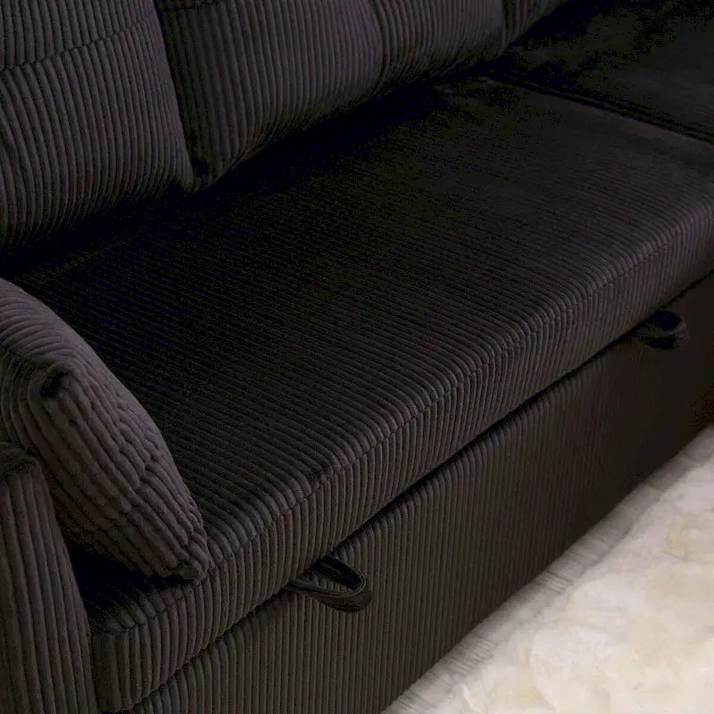 Le canapé de rangement en L se transforme en fauteuil inclinable