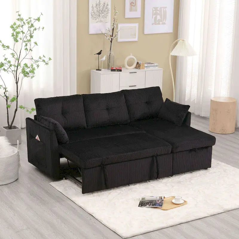 Le canapé de rangement en L se transforme en fauteuil inclinable