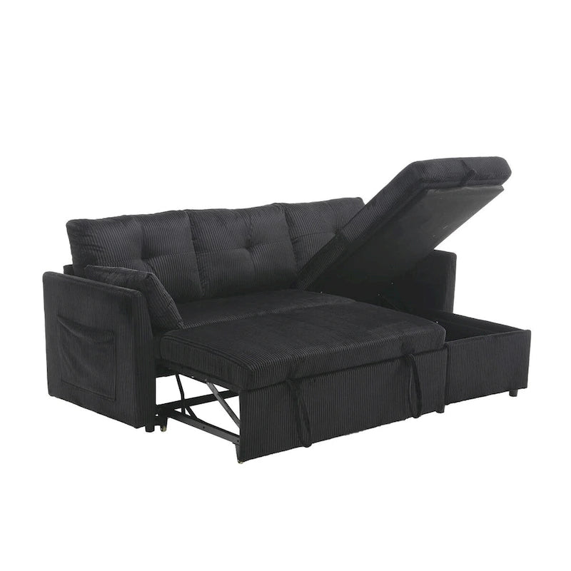 Le canapé de rangement en L se transforme en fauteuil inclinable