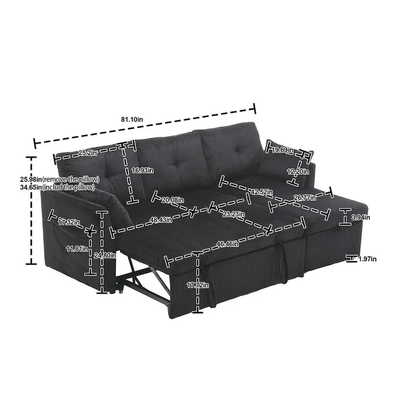 Le canapé de rangement en L se transforme en fauteuil inclinable