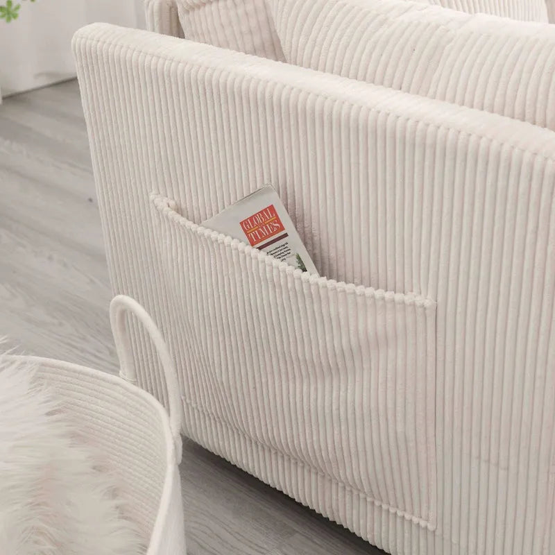 Le canapé de rangement en L se transforme en fauteuil inclinable