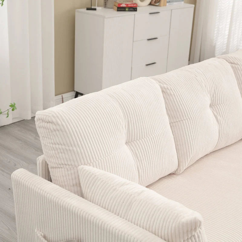 Le canapé de rangement en L se transforme en fauteuil inclinable