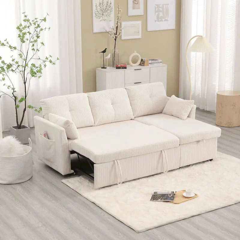 Le canapé de rangement en L se transforme en fauteuil inclinable