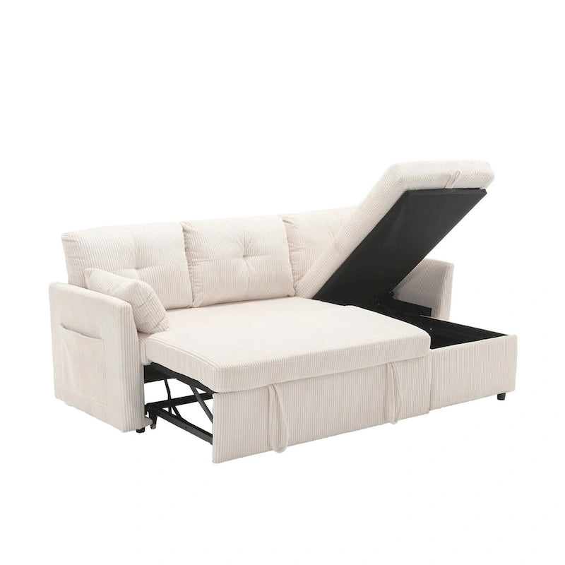 Le canapé de rangement en L se transforme en fauteuil inclinable
