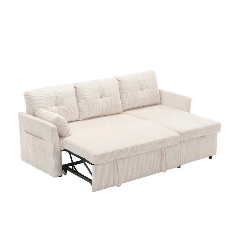 Le canapé de rangement en L se transforme en fauteuil inclinable