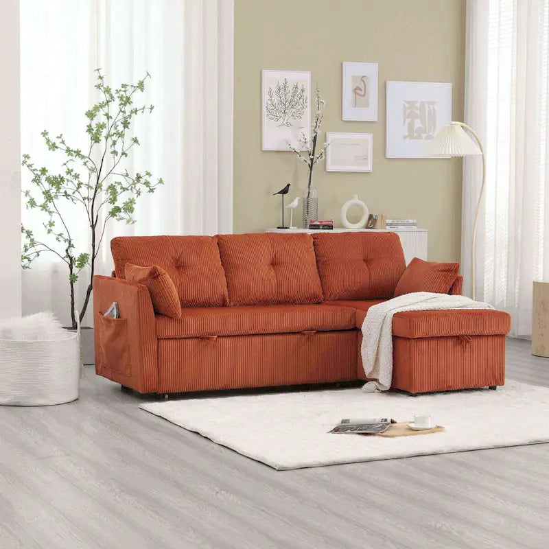 Le canapé de rangement en L se transforme en fauteuil inclinable