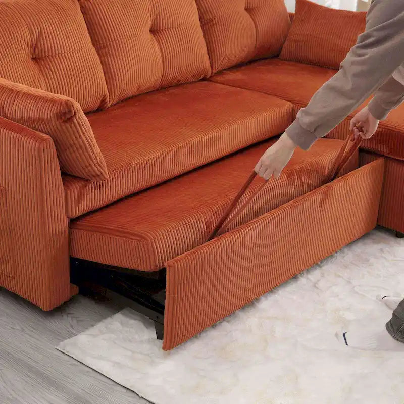 Le canapé de rangement en L se transforme en fauteuil inclinable