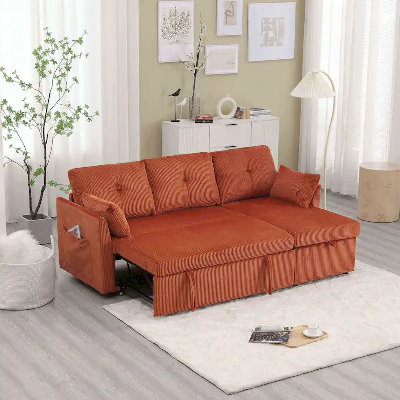 Le canapé de rangement en L se transforme en fauteuil inclinable