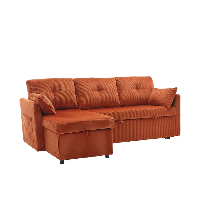 Le canapé de rangement en L se transforme en fauteuil inclinable