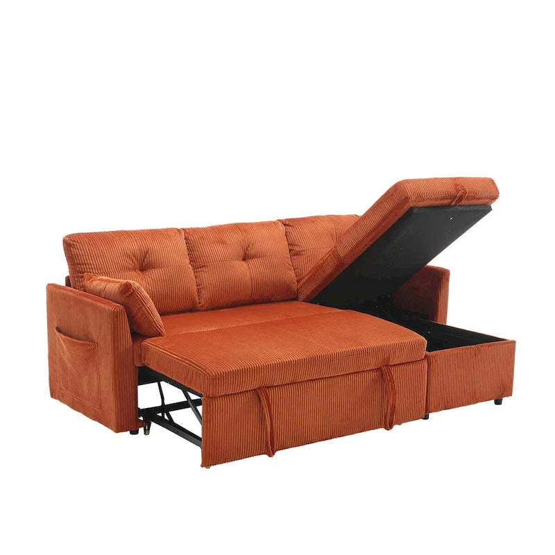 Le canapé de rangement en L se transforme en fauteuil inclinable